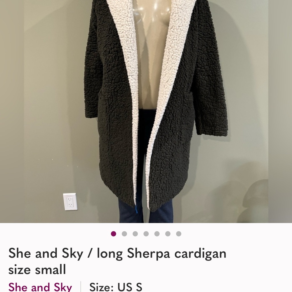 She and Sky Black and Cream Teddy Jacket